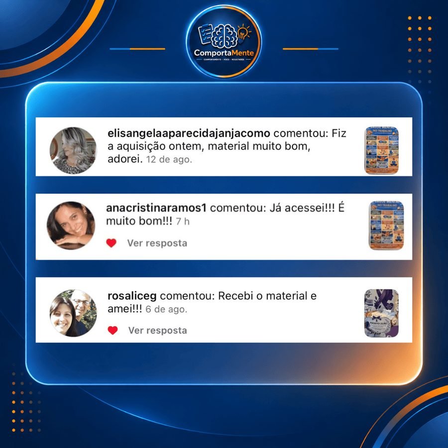 Comentários de clientes no Instagram