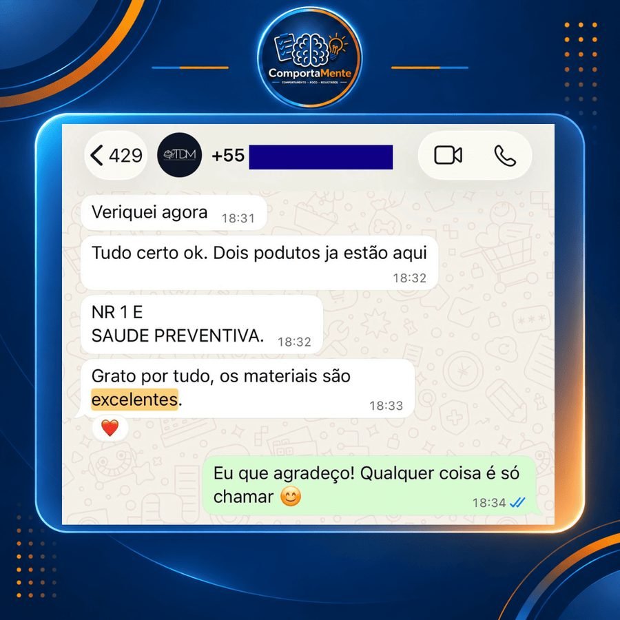 Conversa de cliente no WhatsApp
